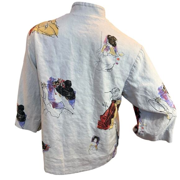 Rare VTG Breeze by Dorothy Schoelen Art-to-Wear Kimono Geisha Jacket SZ Small - Picture 4 of 15